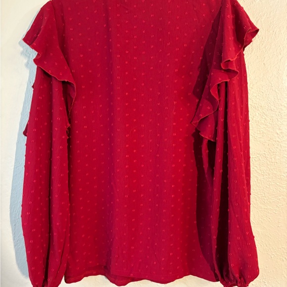 Women's Red Ruffle Top. #2 - Picture 7 of 7
